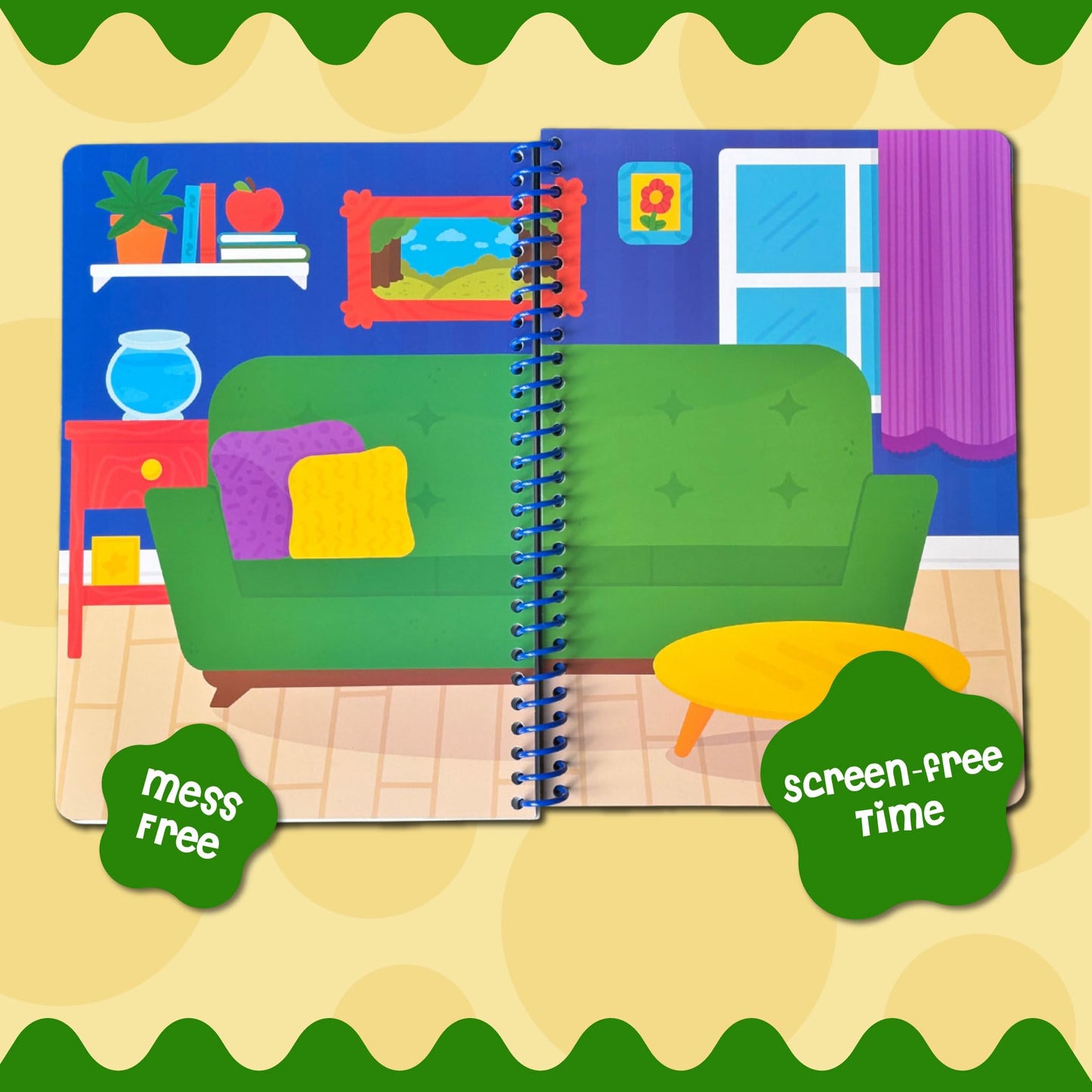 Stick4Ever Jelly Sticker Book - for Kids - Waterproof, Easy to Clean Reusable Sticker Book for Toddlers- Reusable Road Trip Activities for Kids - Stocking Stuffers for Toddlers (Forest)