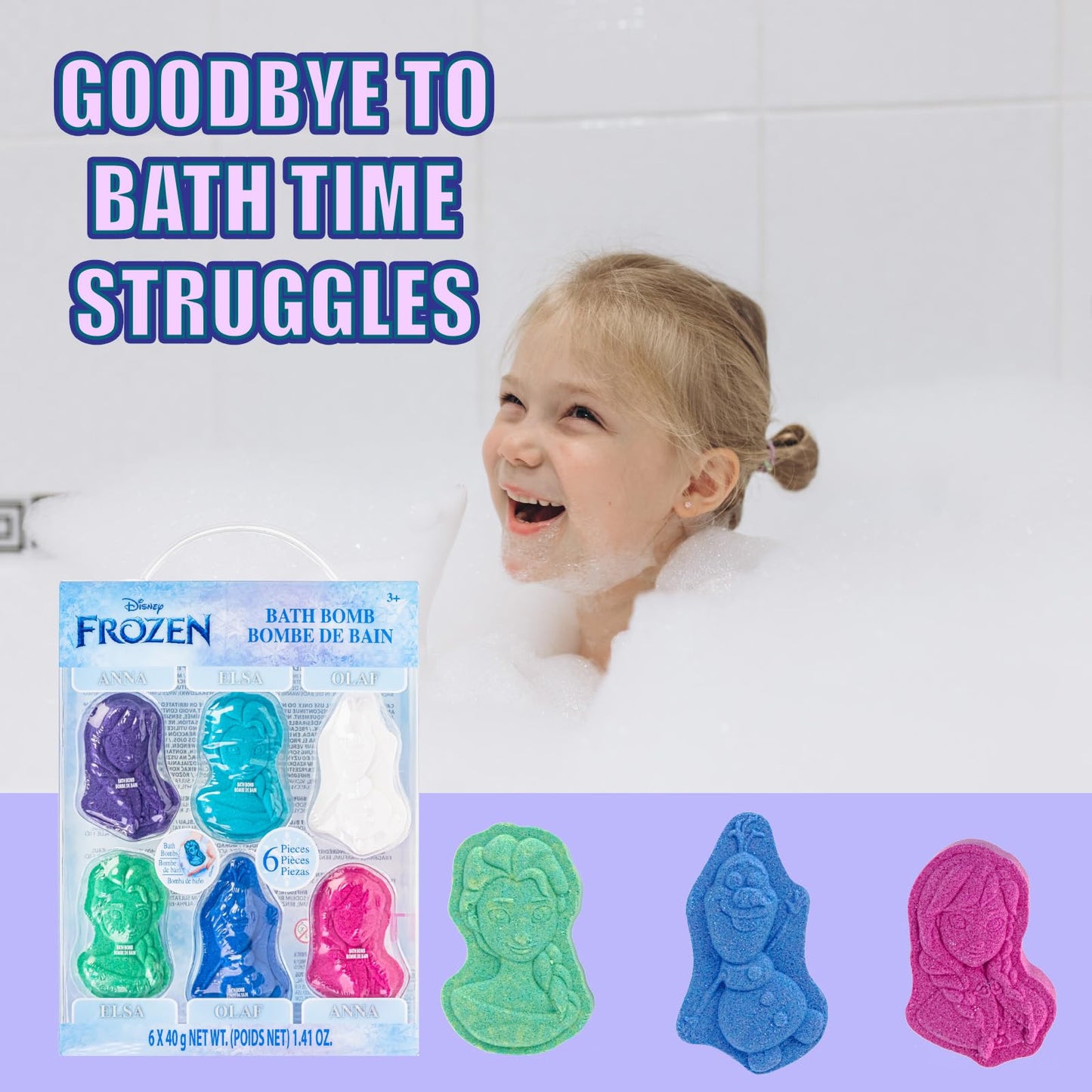 Hot Wheels 6 Piece Bath Bombs for Kids, Bubble Gum Scented, Bath Toys for Kids, Ages 3+, by Townley Girl