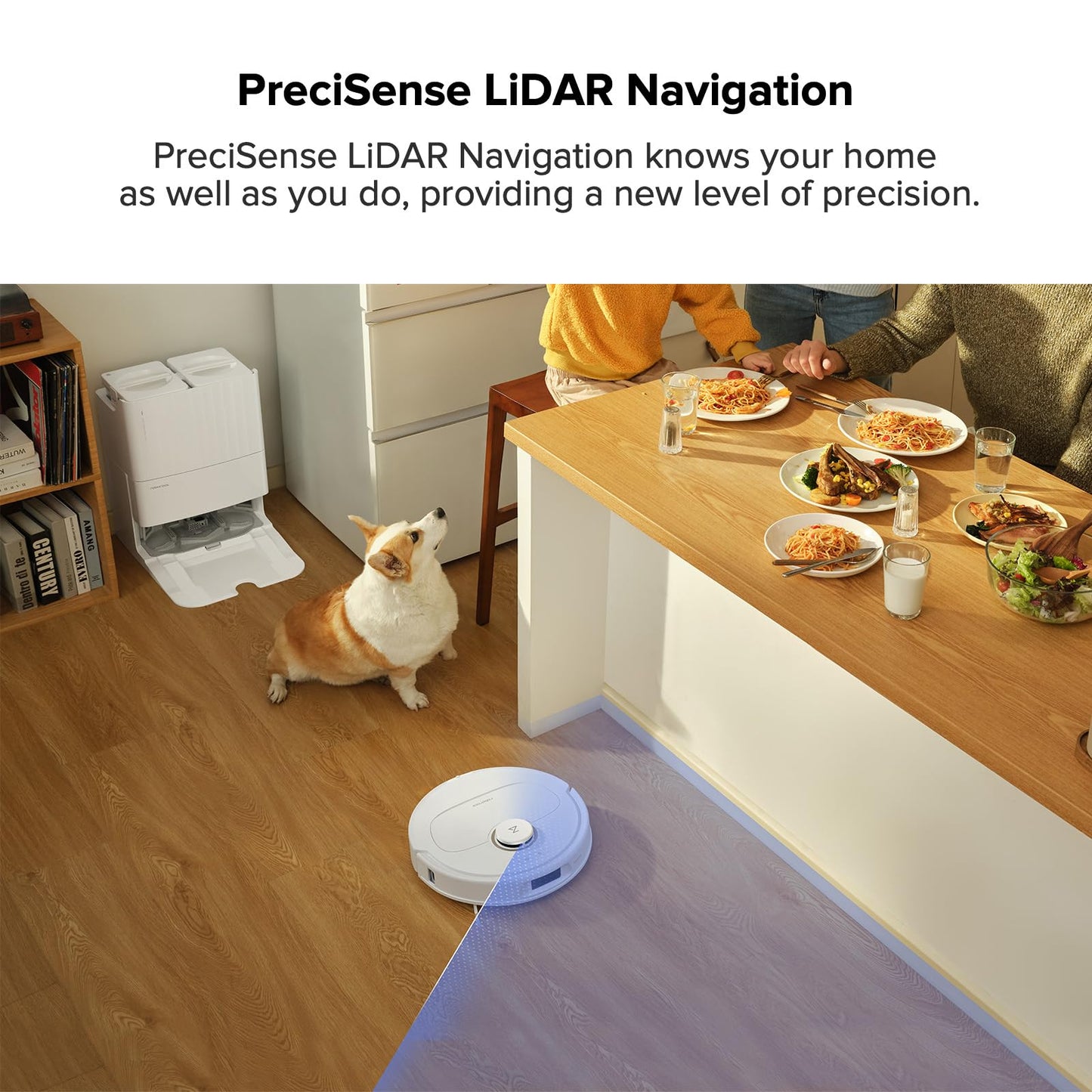 roborock Qrevo S5V Robot Vacuum and Mop, FlexiArm Edge Mopping, 12,000Pa Suction, Dual Zero-Tangle System, Smart Obstacle Avoidance, 10mm Mop Lifting, Auto Mop Washing&Drying, Self-Emptying&Refilling