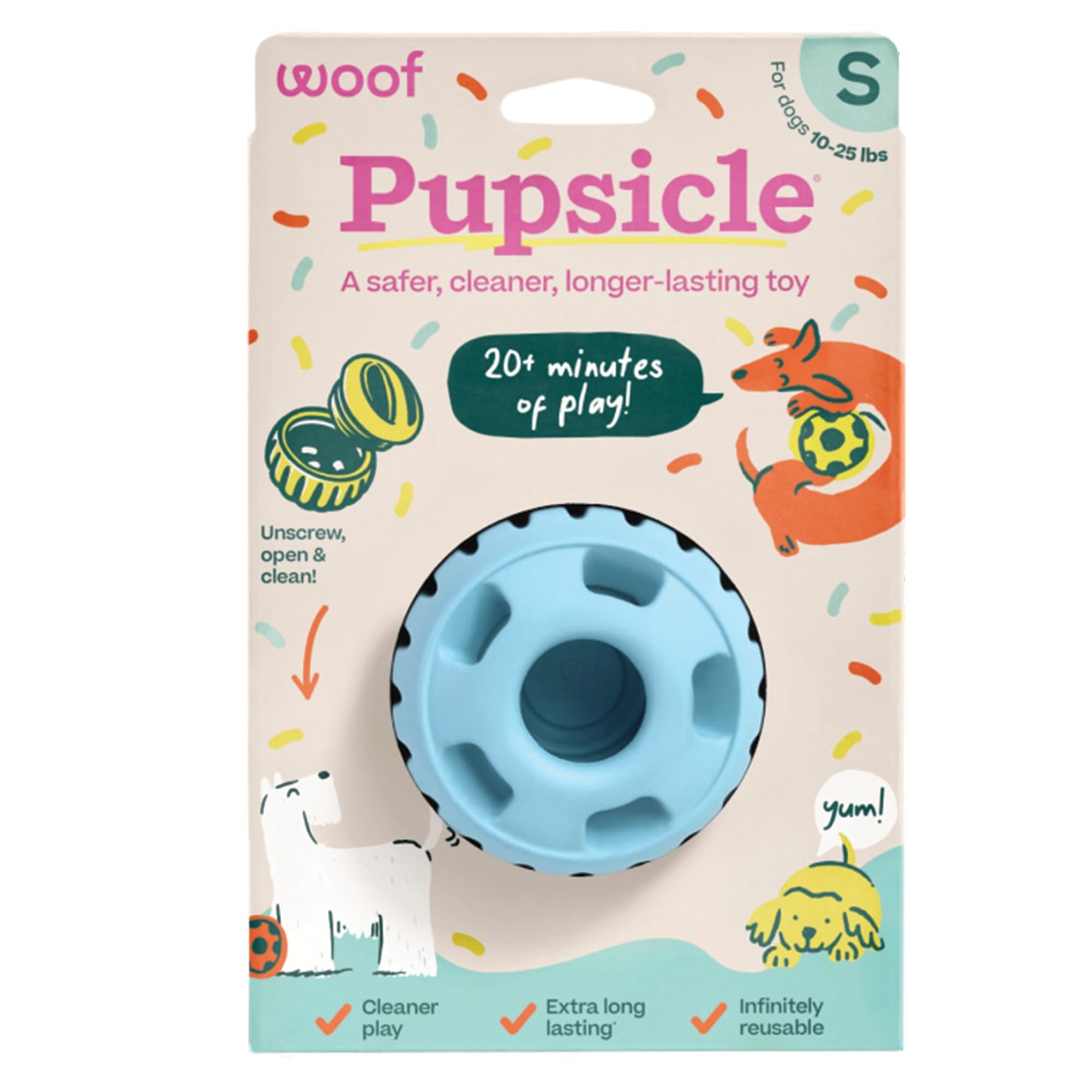 WOOF Pupsicle - Long-Lasting Interactive Dog Toy to Keep Your Pup Busy and Distracted - Safe for Dogs - Low-Mess Design - Dog Toys for Medium and Large Dogs 25-75 lbs