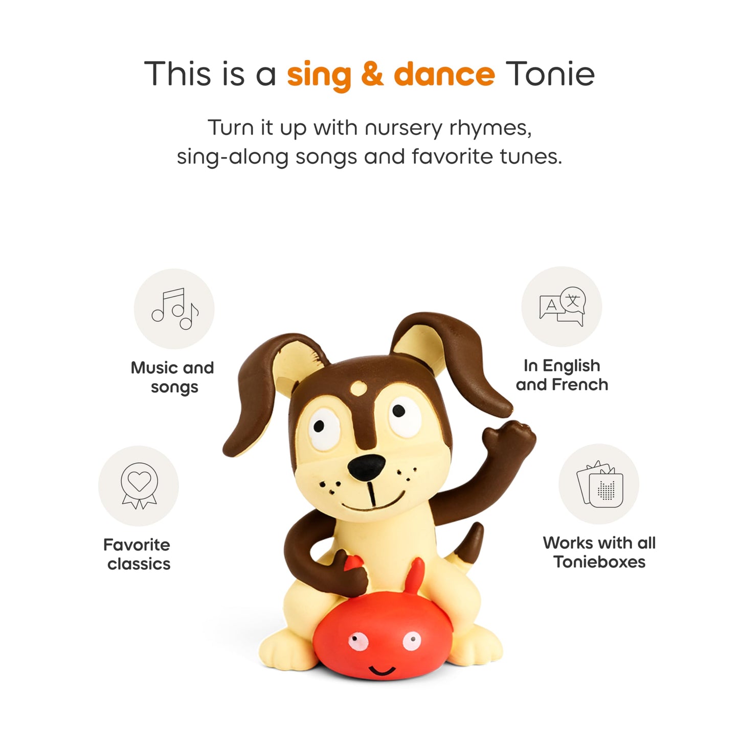 Toniebox 2 Audio Player Starter Set for Kids 1+ with Playtime Puppy - Sunset Red