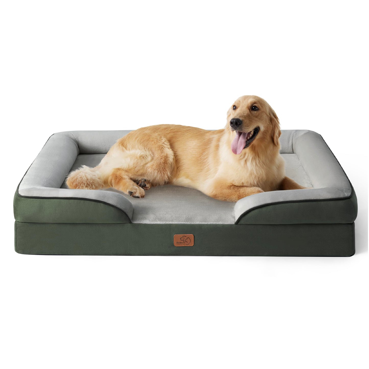 Bedsure Orthopedic Dog Beds Large Sized Dog - Washable Large Dog Cat Bed Waterproof, Comfort Dogs Couch Sofa with Washable Removable Cover, Pet Bed with Nonskid Bottom, Grey, 35"