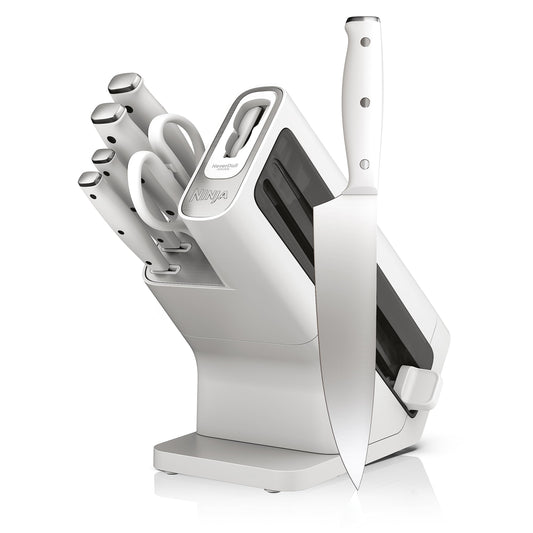 Ninja Knife Set, Knife Sharpener, Knife Block Set, Stainless Steel Knives, 14 Piece Set, Steak Knives, Chef Knives and More, Foodi NeverDull, Black, K32014