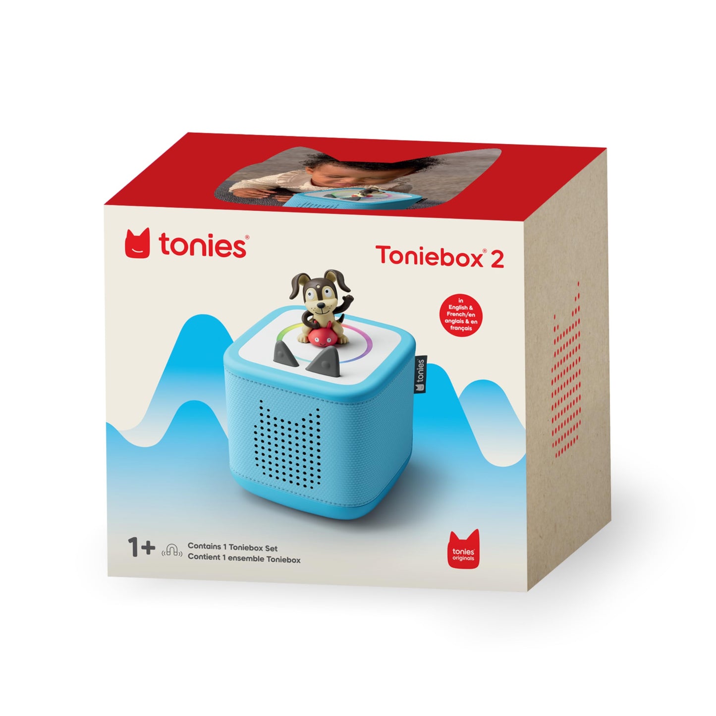Toniebox 2 Audio Player Starter Set for Kids 1+ with Playtime Puppy - Sunset Red
