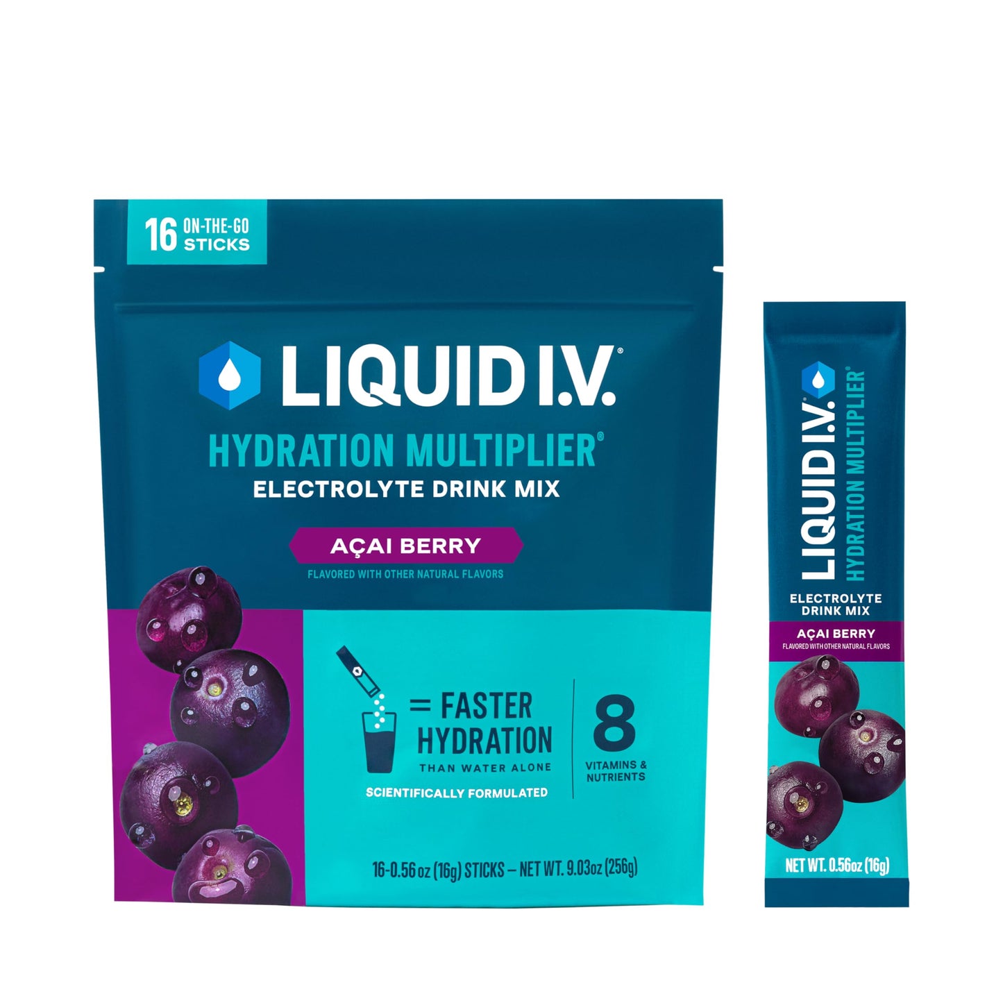 Liquid I.V.® Hydration Multiplier - Cotton Candy | Electrolyte Powder Drink Mix | 1 Pack (16 Servings)