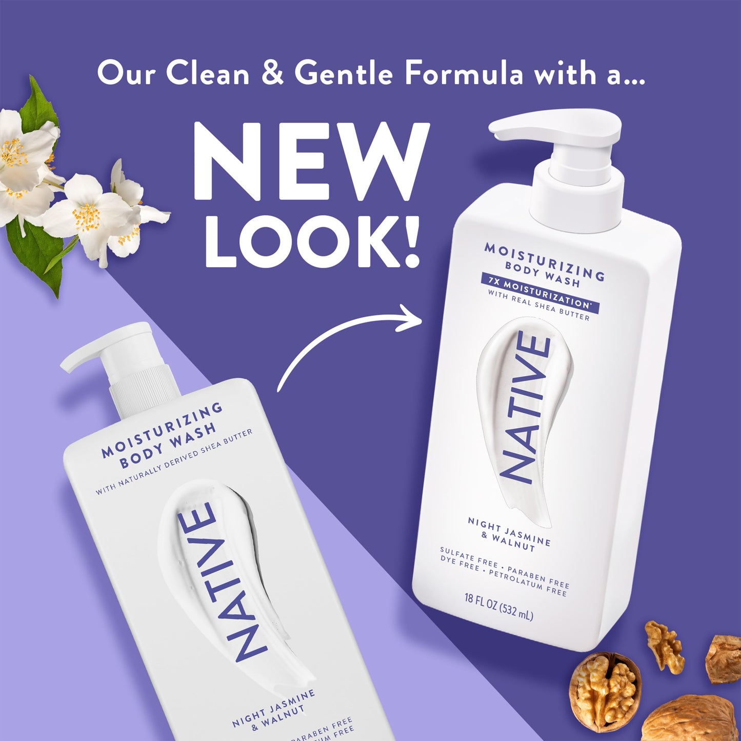 Native Moisturizing Body Wash Contains Naturally Derived Ingredients | for Women & Men, Sulfate, Paraben, & Dye Free Leaving Skin Soft & Hydrated | Cocoa Butter & Vanilla 18 oz