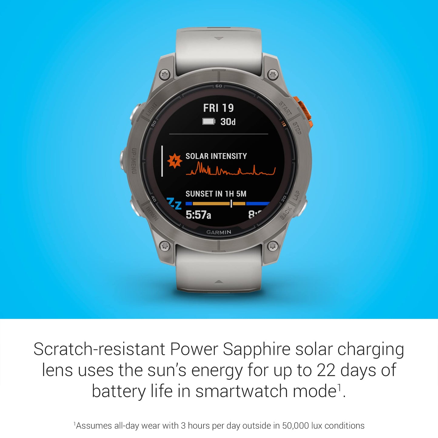 Garmin fēnix 7 Pro Sapphire Solar, Multisport GPS Smartwatch, Built-in Flashlight, Solar Charging Capability, Black