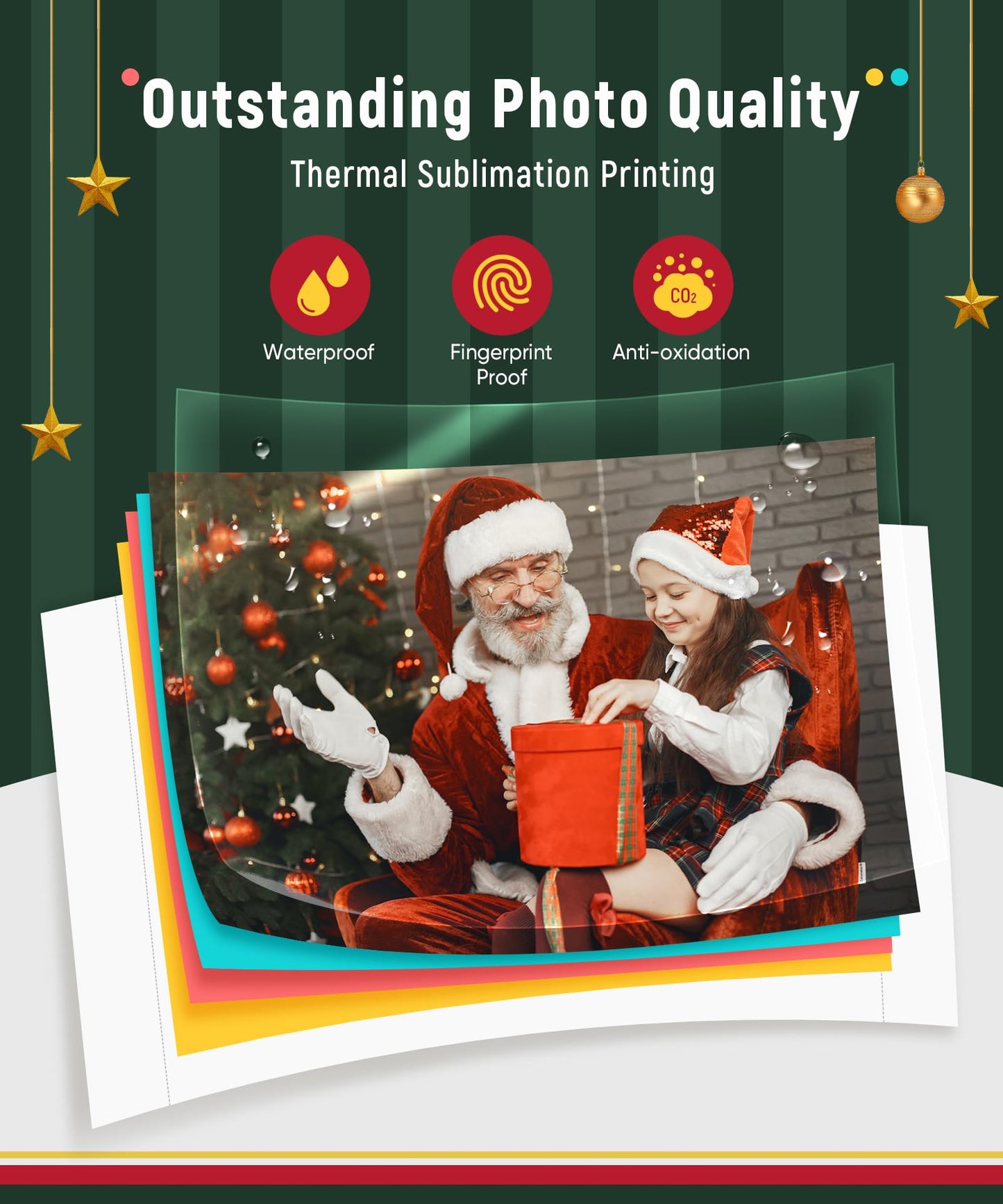 Liene M100 4x6'' Photo Printer, Phone Printer 100 Sheets & 3 Cartridges, Full-Color Photo, Portable Instant Photo Printer for iPhone Android, Thermal Dye Sublimation, Wi-Fi Picture Printer 100 Papers