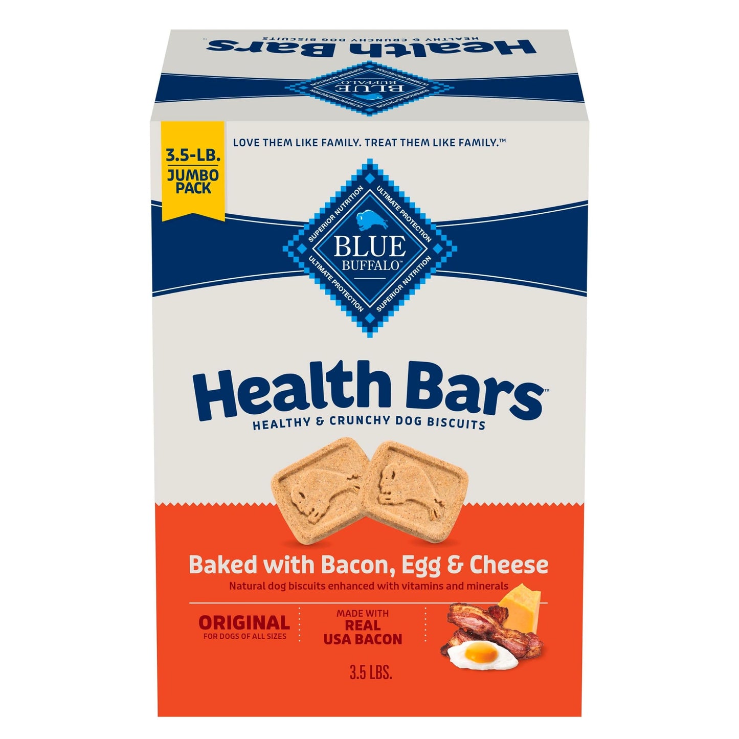 Blue Buffalo Health Bars Crunchy Dog Biscuits, Oven-Baked With Natural Ingredients, Pumpkin & Cinnamon, 16-oz Bag