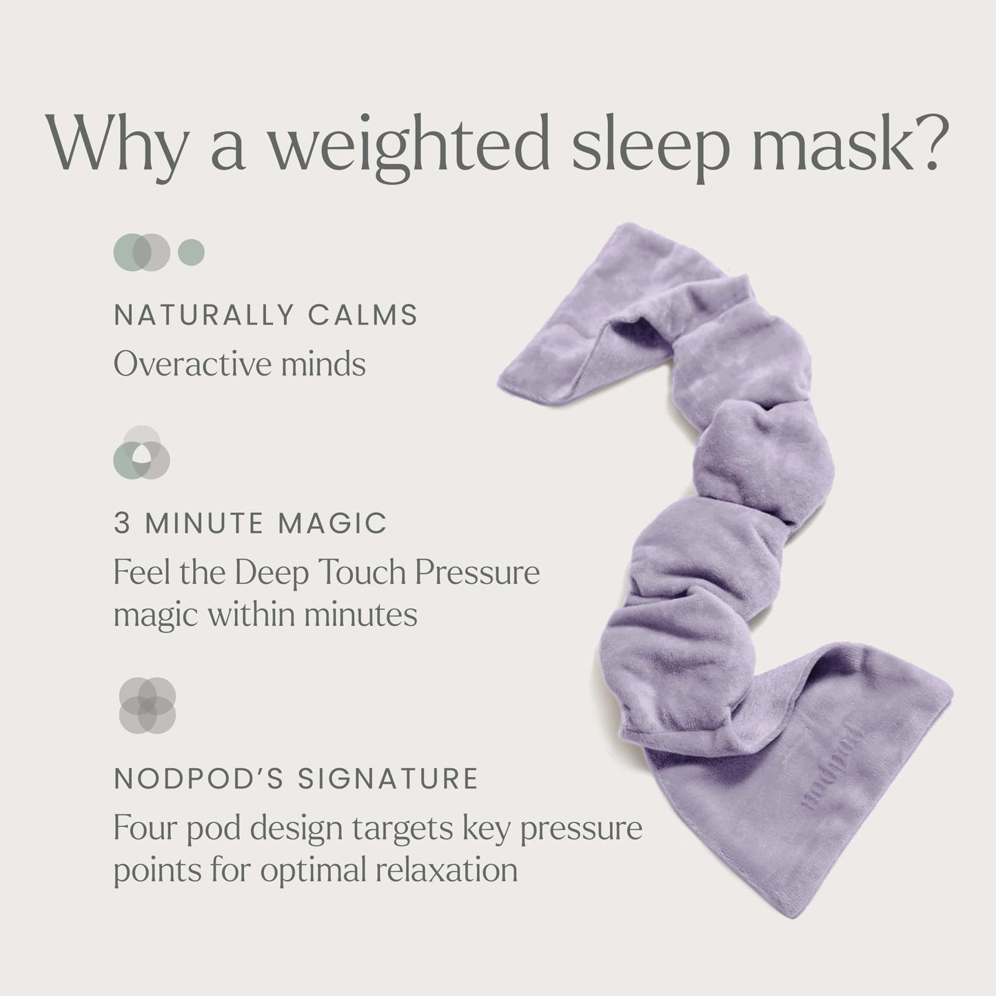 Nodpod Gentle Pressure Sleep Mask | Patented Light Blocking Design for Sleeping, Traveling & Relaxation - Black Onyx