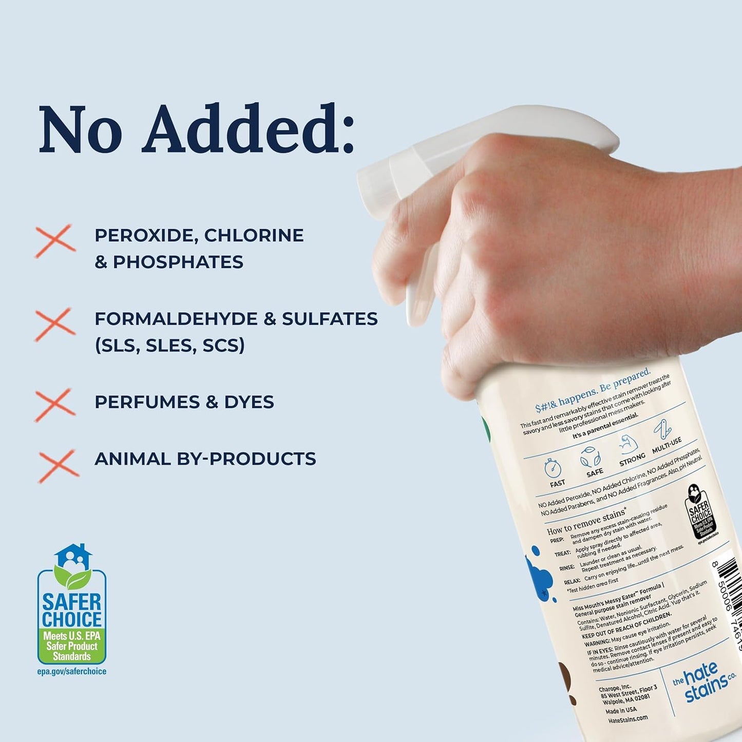 Miss Mouth's Messy Eater Stain Treater - 32oz Refill - Newborn & Baby Essentials - No Dry Cleaning Food, Grease, Coffee Off Laundry, Underwear, Fabric