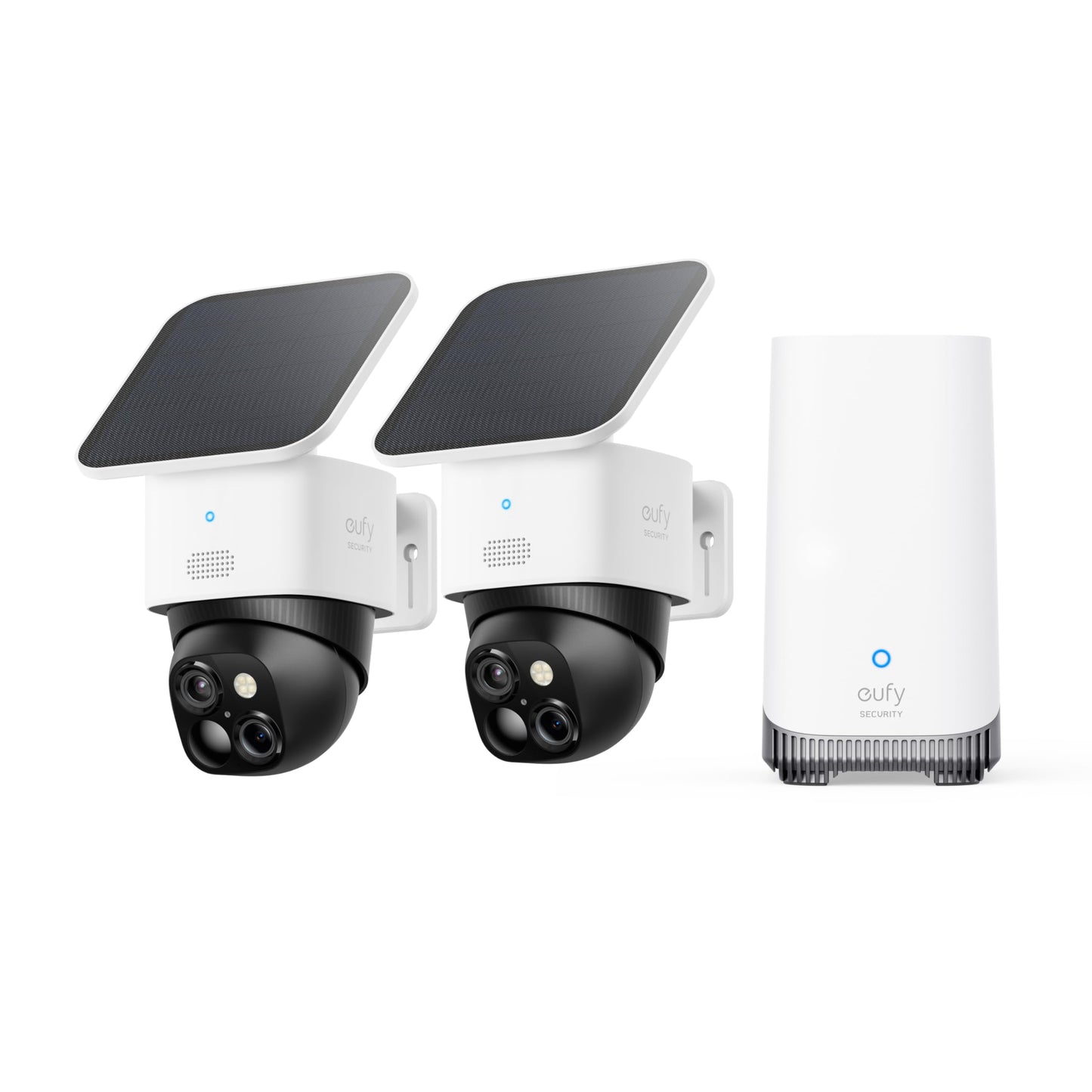 eufy Security SoloCam S340, Solar Security Cameras Wireless Outdoor, Cameras for Home Security, 360° Pan & Tilt Surveillance, No Blind Spots, 2.4 GHz Wi-Fi, No Monthly Fee, HomeBase S380 Compatible