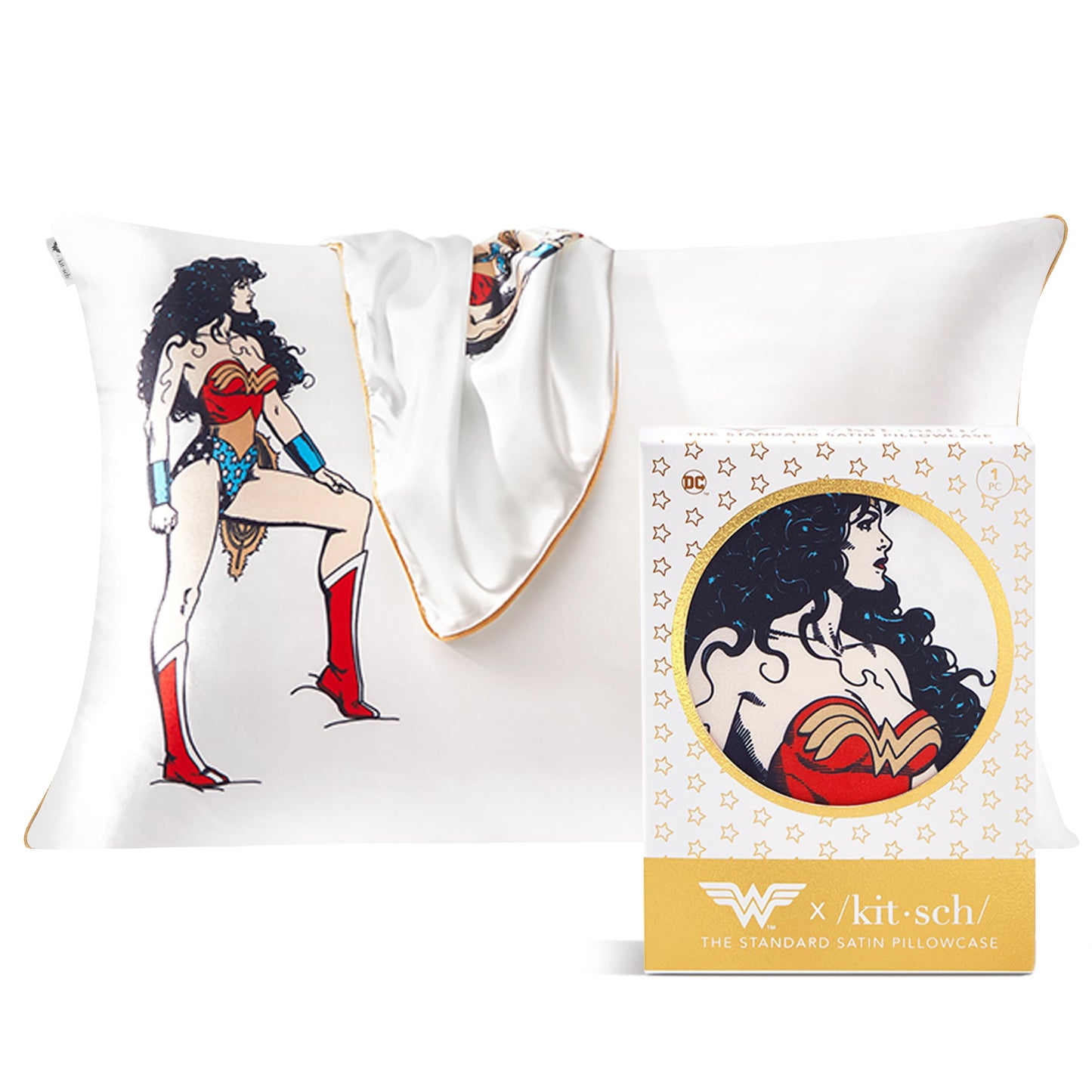 Kitsch x Elf North Pole - Satin Pillowcase with Zipper for Hair & Skin – Softer Than Silk, Cooling Pillow case, Wrinkle-Free, Machine Washable, Queen/Standard (19x26)