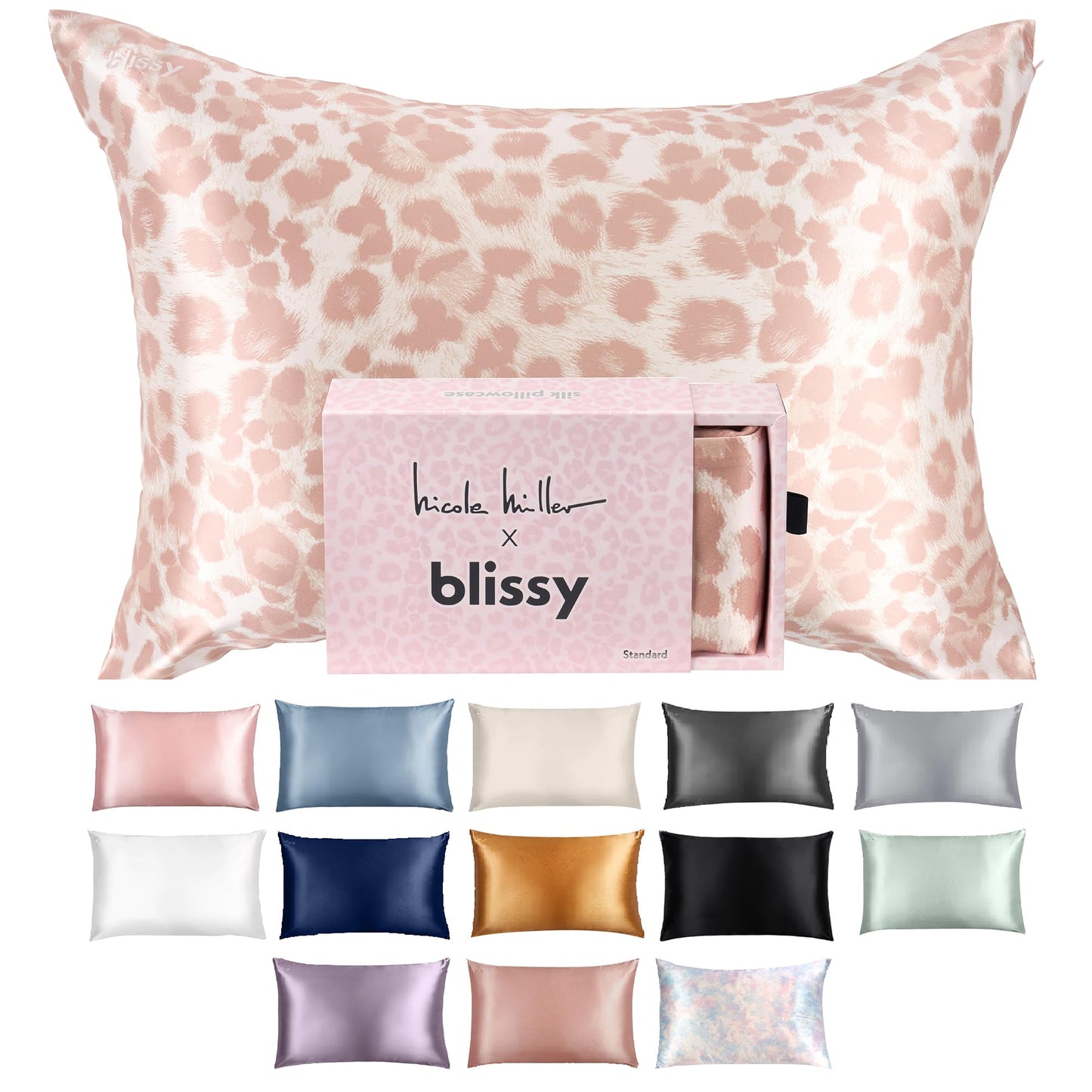 Blissy Silk Pillowcase - 100% Pure Mulberry Silk - 22 Momme 6A High-Grade Fibers - Silk Pillow Cover for Hair & Skin - Regular, Queen & King (Blissy White, Standard)