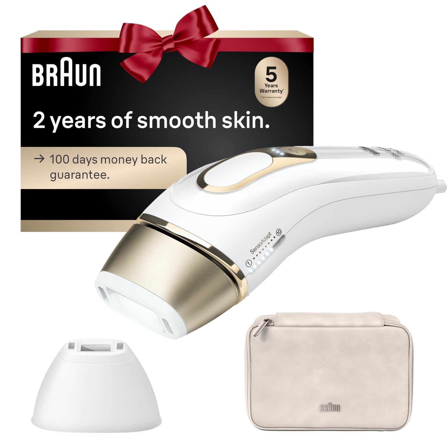 Braun IPL at Home Laser Hair Removal for Women and Men, Silk Expert Pro 5 PL5137 with Venus Swirl Razor, Permanent Visible Hair Reduction in Hair Regrowth for Body & Face, Corded, PL5137