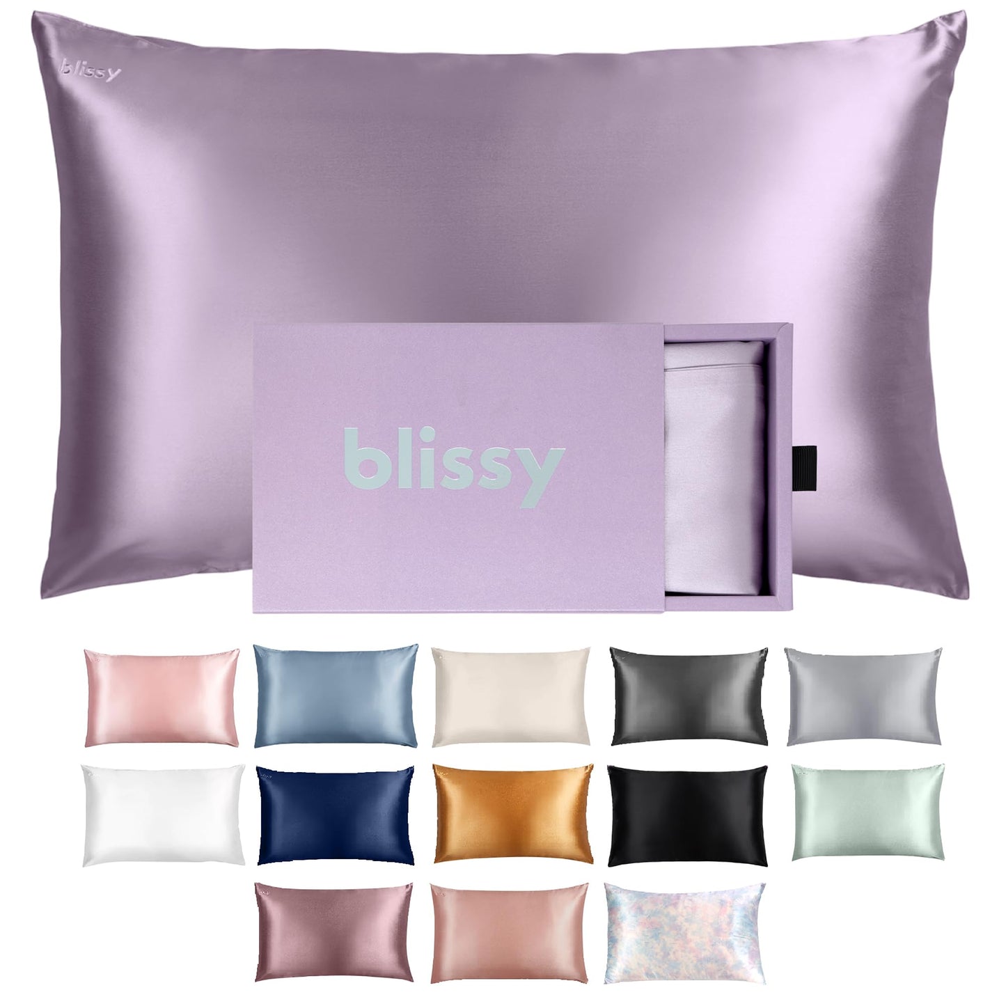 Blissy Silk Pillowcase - 100% Pure Mulberry Silk - 22 Momme 6A High-Grade Fibers - Silk Pillow Cover for Hair & Skin - Regular, Queen & King (Blissy White, Standard)