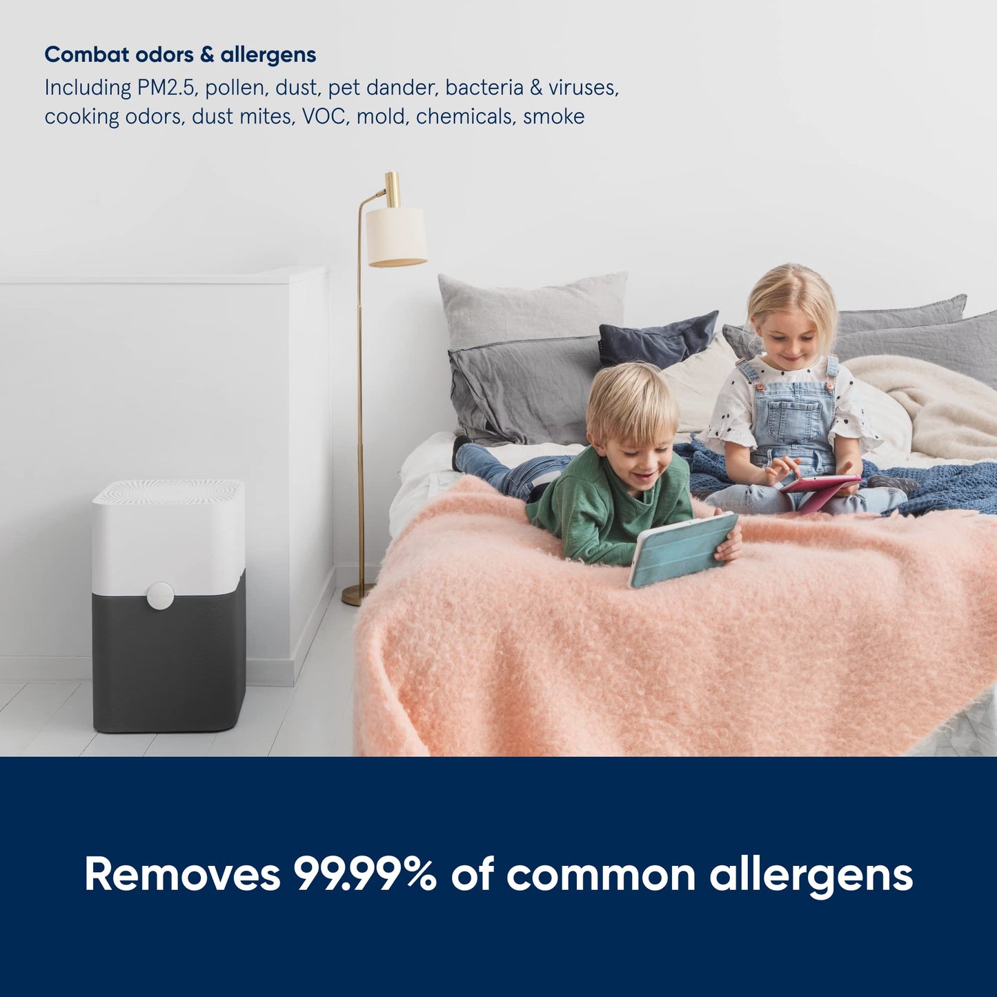 BLUEAIR Air Purifier for Small Room, Bedroom, Home, Cleans 926 sqft in one hour, HEPASilent Air Cleaner for Pets, Allergens, Virus, Dust, Mold, Smoke - Blue Pure 511i Max