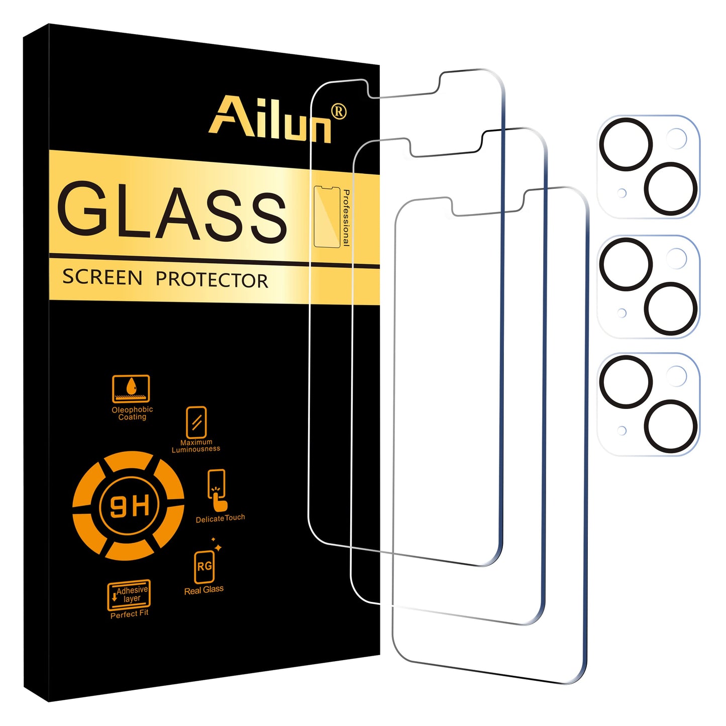Ailun 3 Pack Screen Protector for iPhone 17 Pro Max [6.9 inch] + 3 Pack Camera Lens Protector with Installation Frame,Dynamic Island Compatible,Case Friendly[Not for iPhone 17/17 Pro/iPhone Air]