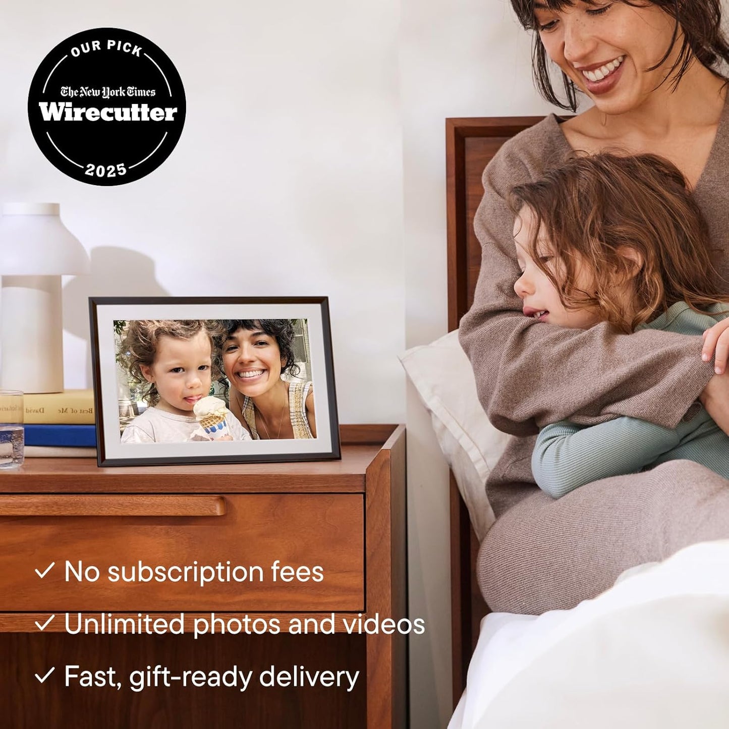 Aura Digital Picture Frame - 10.1" HD Mat Display | Wirecutter's Best Digital Frame for Gifting - Send Photos Directly from Your Phone from Anywhere | Quick & Easy Setup Over WiFi - Free App | Black