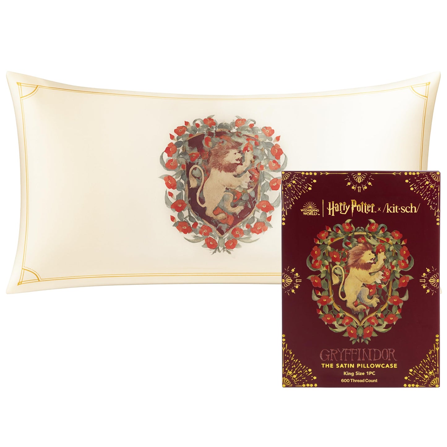Kitsch x Elf North Pole - Satin Pillowcase with Zipper for Hair & Skin – Softer Than Silk, Cooling Pillow case, Wrinkle-Free, Machine Washable, Queen/Standard (19x26)