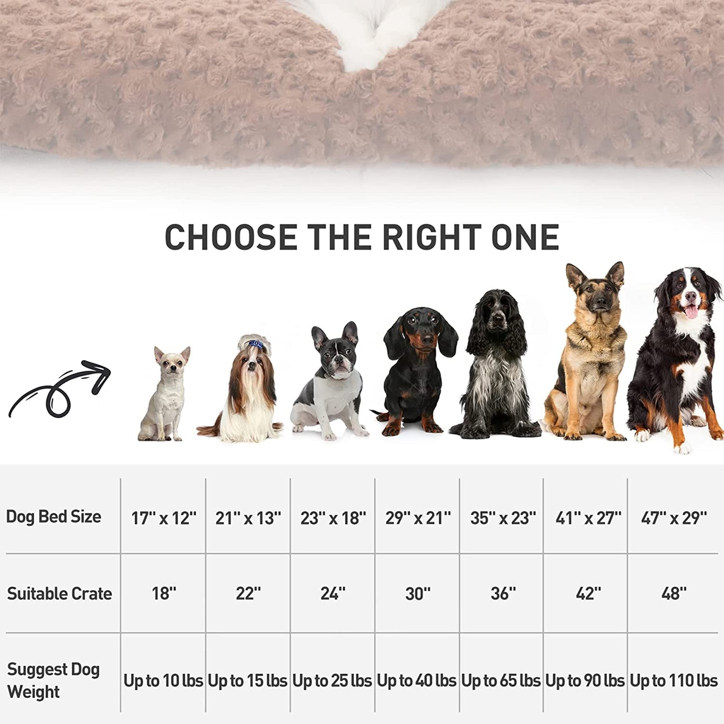 KSIIA Washable Dog Bed Deluxe Plush Dog Crate Beds Comfy Kennel Pad Anti-Slip Pet Sleeping Mat for Large, Jumbo, Medium, Small Dogs Breeds, 35" x 23", Gray