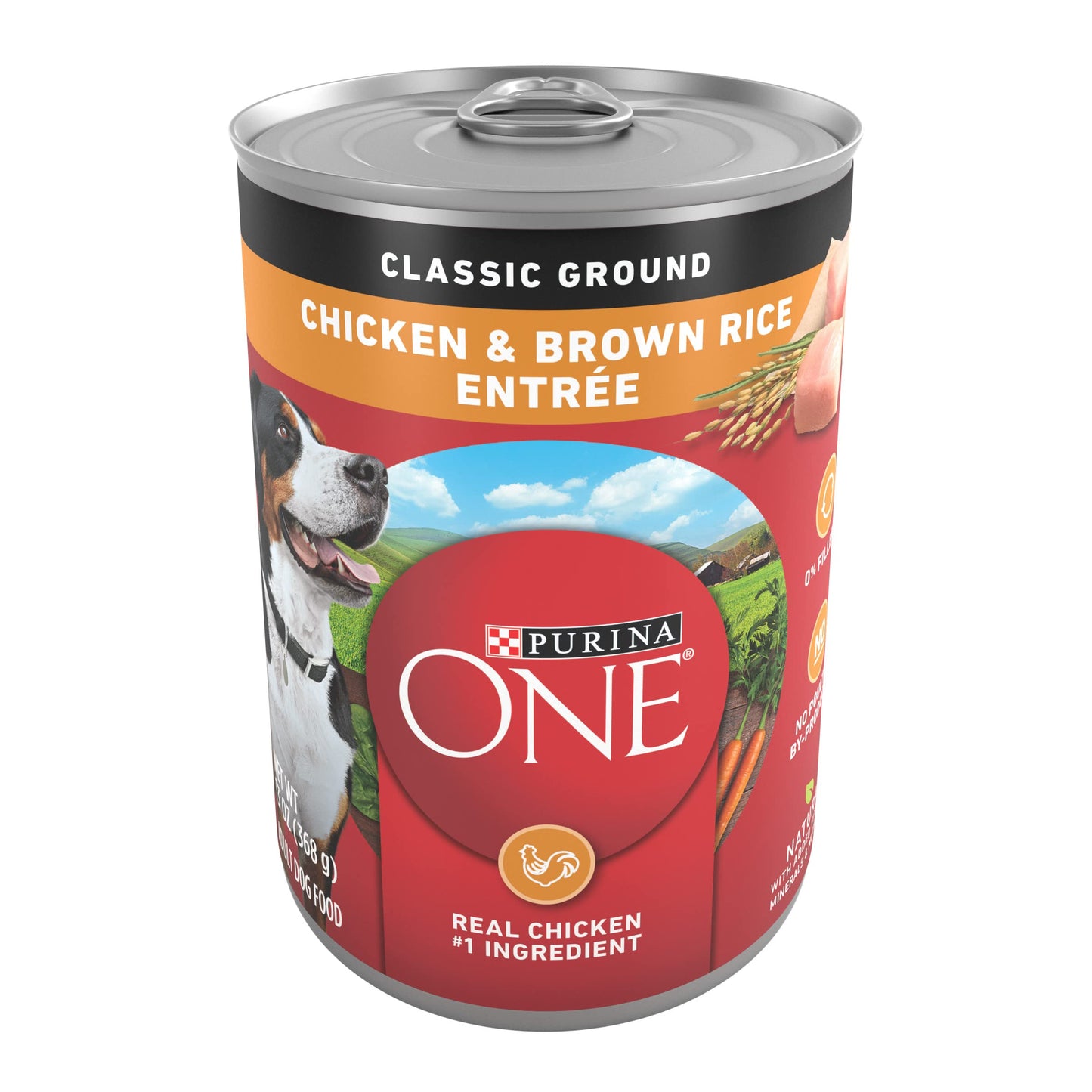 Purina ONE Classic Ground Chicken and Brown Rice, and Beef and Brown Rice Entrees Wet Dog Food Variety Pack - (Pack of 6) 13 oz. Cans