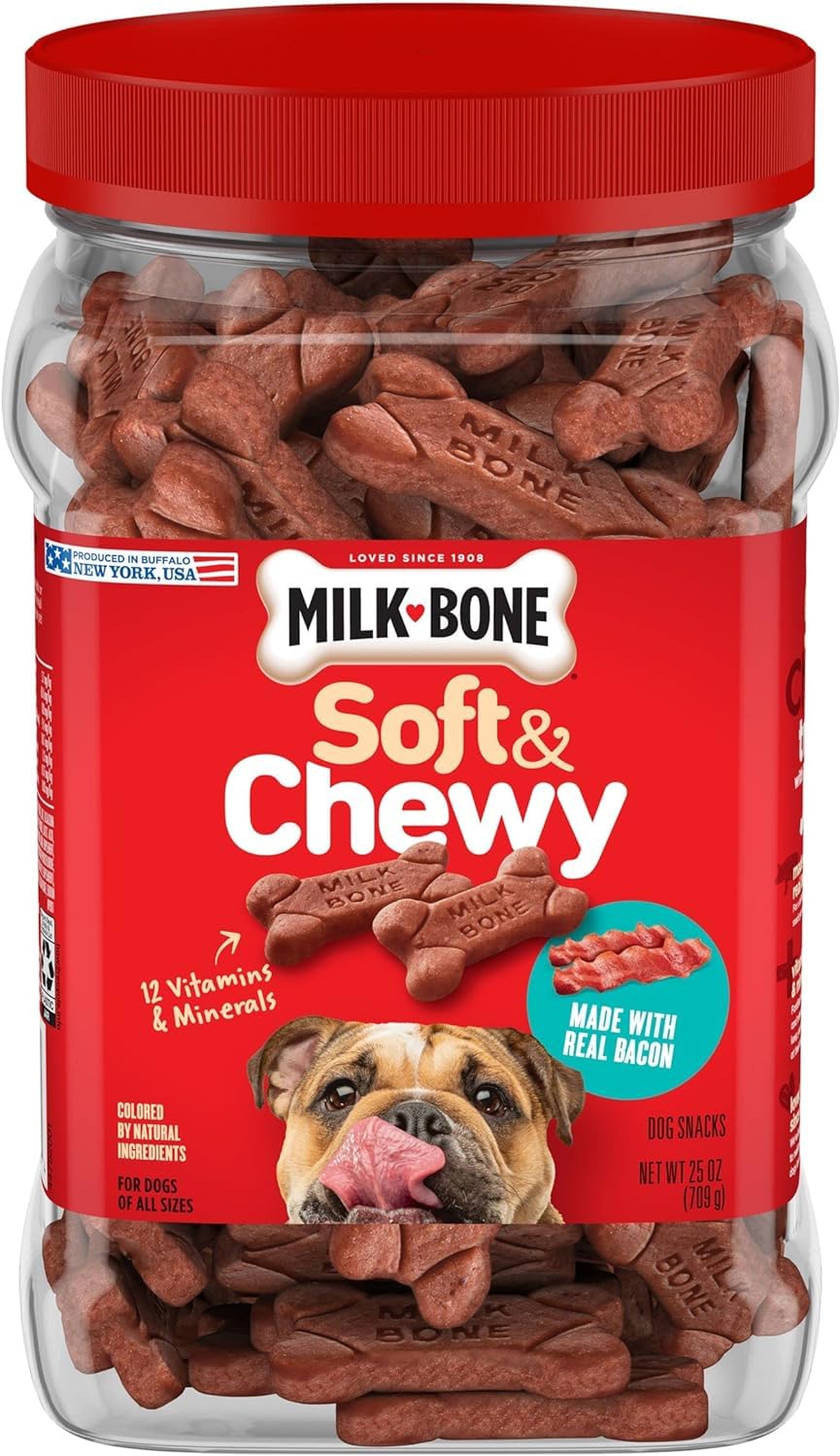Milk-Bone Soft & Chewy Dog Treats, Beef & Filet Mignon Recipe, 25 Ounce