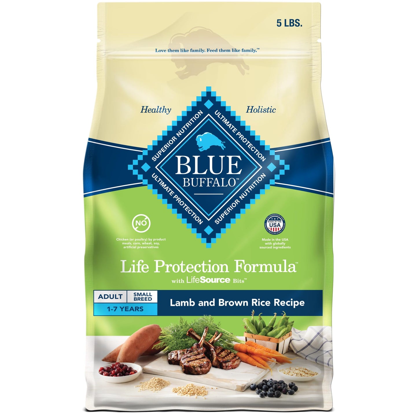 Blue Buffalo Life Protection Formula Natural Adult Small Breed Dry Dog Food, Chicken and Brown Rice 5-lb Trial Size Bag