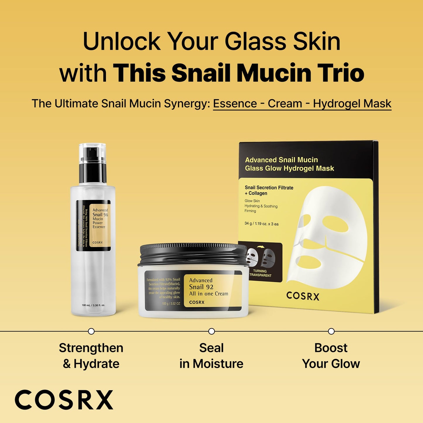 COSRX Snail Mucin Repairing Serum 100ml, Hydrating Serum for Face with Snail Secretion Filtrate for Dull Skin & Fine Lines, Korean Skin Care, Stocking Stuffers for Women