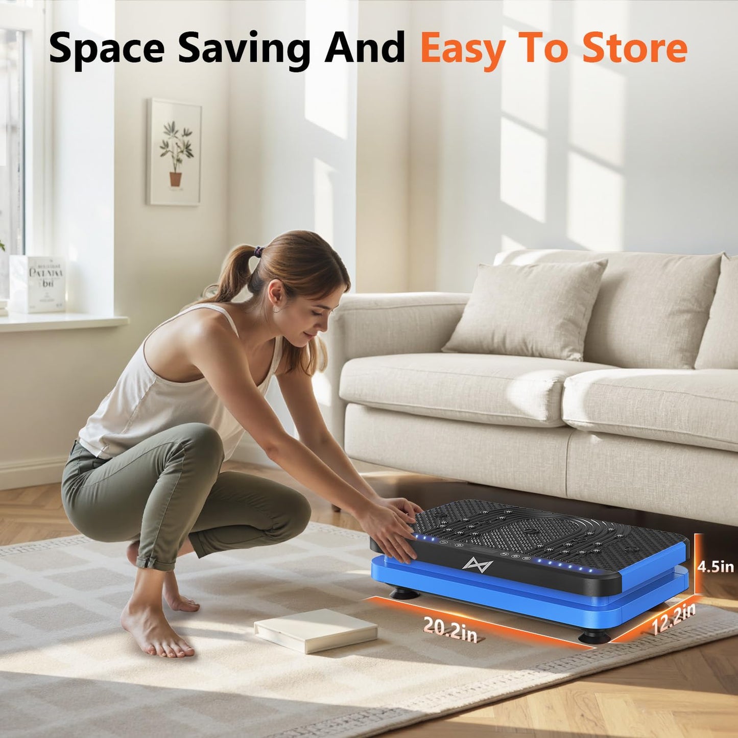 AXV Vibration Plate Fitness Platform Exercise Machine Vibrating Shaking Full Body Shaker Workout Vibrate Stand Shake Board Sport Gym for Weight Loss Fat Burner for Women Men