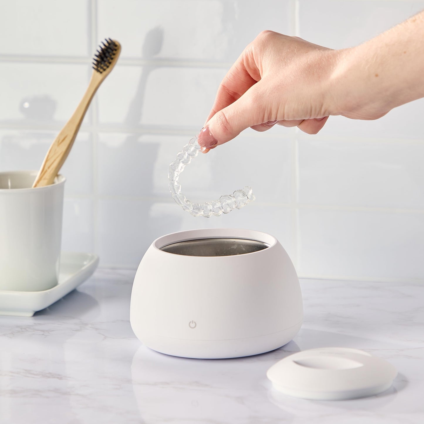 Zima Dental Pod: Ultrasonic Retainer Cleaner. The Original Retainer Cleaner Machine, Aligner Cleaner, Nightguard Cleaner, Mouthguard Cleaner, Denture Cleaner. Ultrasonic Cleaner For Oral Dental Care