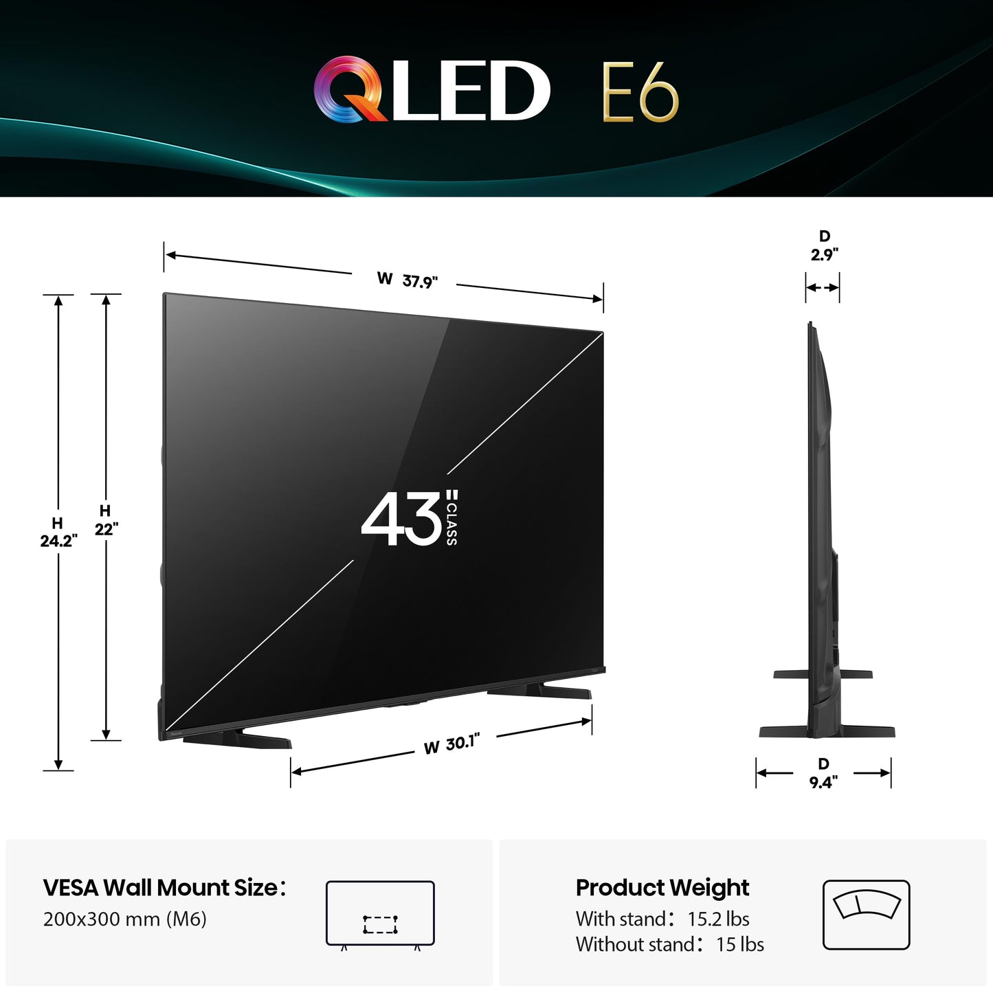 Hisense 75" E6 Cinema Series QLED 4K UHD Smart Fire TV (75E6QF, 2025 Model) - QLED, AI Light Sensor, Dolby Vision · Atmos, Voice Remote with Alexa, Motion Rate 120, HDR 10+ Adaptive, Game Mode Plus