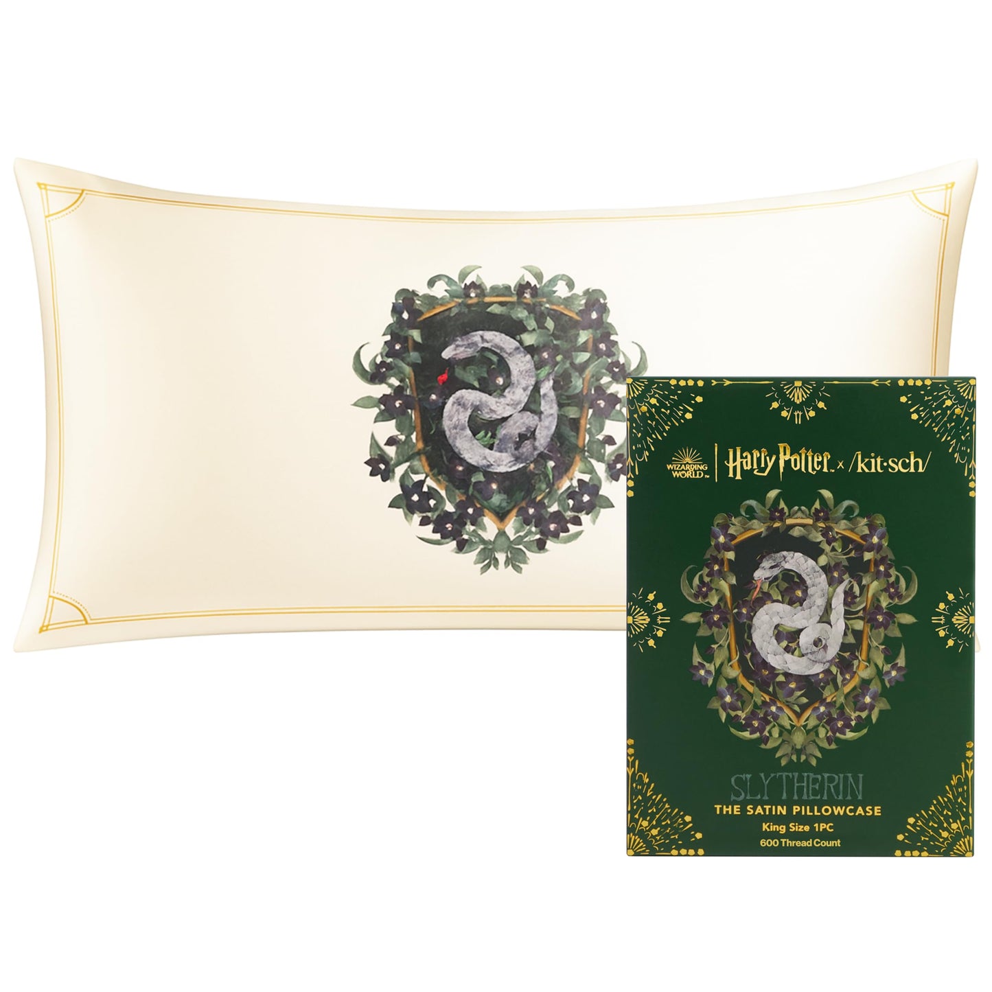 Kitsch x Elf North Pole - Satin Pillowcase with Zipper for Hair & Skin – Softer Than Silk, Cooling Pillow case, Wrinkle-Free, Machine Washable, Queen/Standard (19x26)
