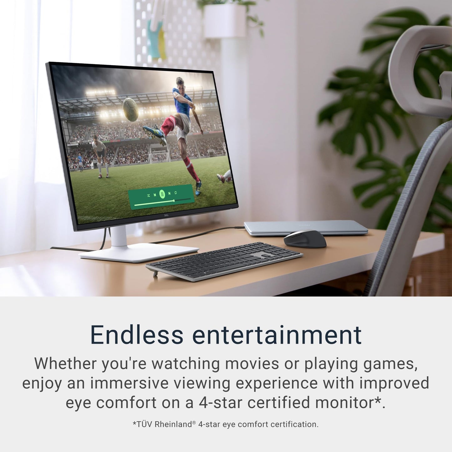 Dell 27 Plus 4K USB-C Monitor - S2725QC - 27-inch 4K (3840 x 2160) 120Hz 16:9 Display, AMD FreeSync Premium, sRGB 99%, Integrated Speakers, 1500:1 Contrast Ratio, Comfortview Plus - Ash White