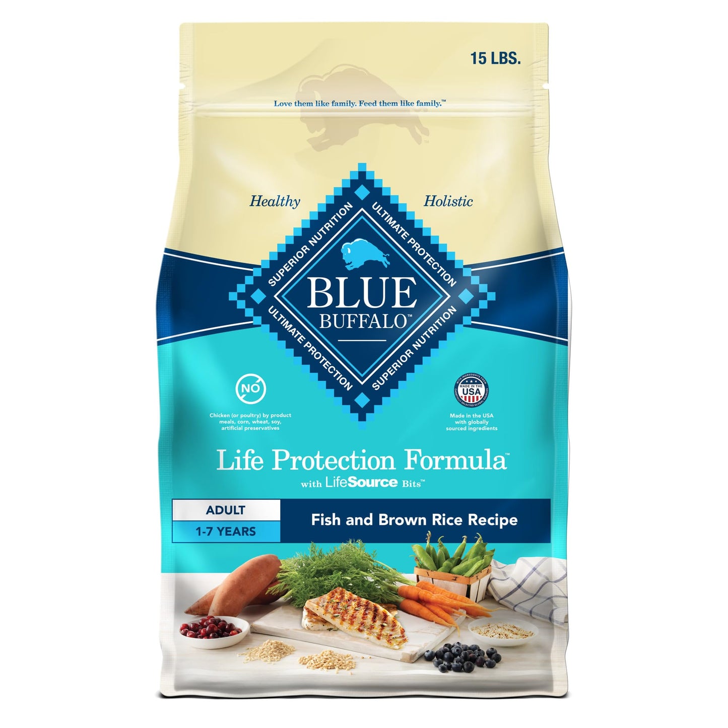 Blue Buffalo Life Protection Formula Natural Adult Dry Dog Food, Chicken and Brown Rice 5-lb Trial Size Bag