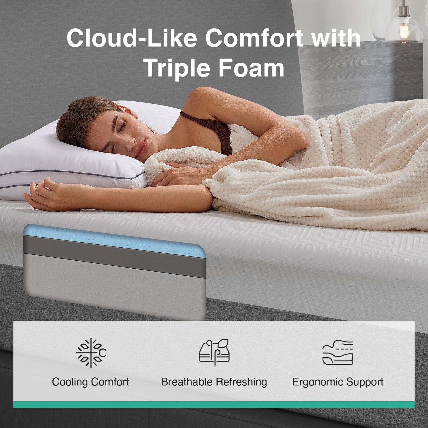 Novilla Full Size Mattress, 10 inch Full Gel Memory Foam Mattress for Cool Night & Pressure Relief, Medium Firm in a Box, Bliss