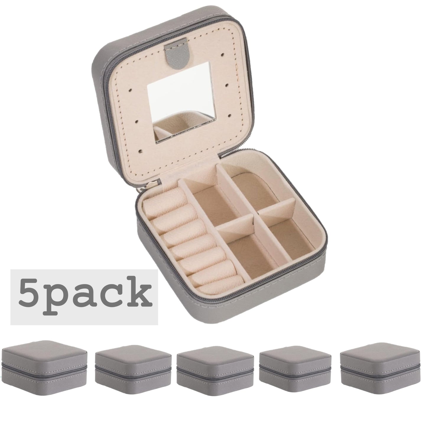 KElofoN Travel jewelry case Travel jewelry box Travel Jewelry Organizer Small box Gift for Girls Women with Mirror(Green)