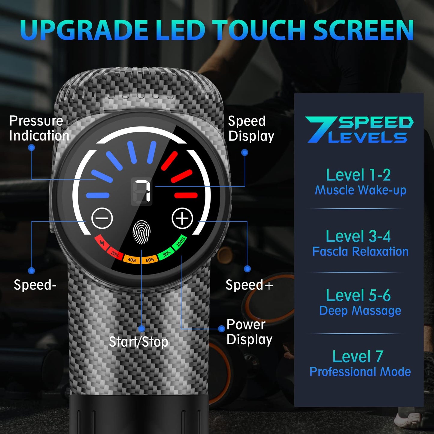 TOLOCO Massage Gun, Deep Tissue Back Massage for Athletes for Pain Relief, Percussion Massager with 10 Massages Heads & Silent Brushless Motor, Christmas Gifts for Women, Men, Black