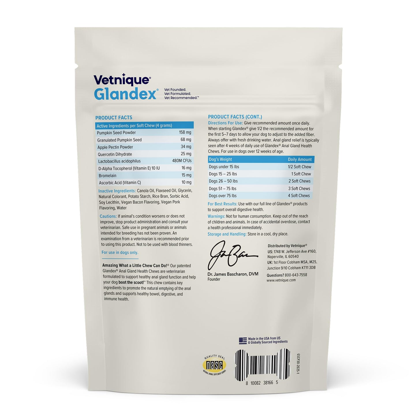 Vetnique Glandex Anal Gland Soft Chew Treats with Pumpkin for Dogs Digestive Enzymes, Probiotics Fiber Supplement for Dogs Boot The Scoot (Peanut Butter Chews, 60 Count)