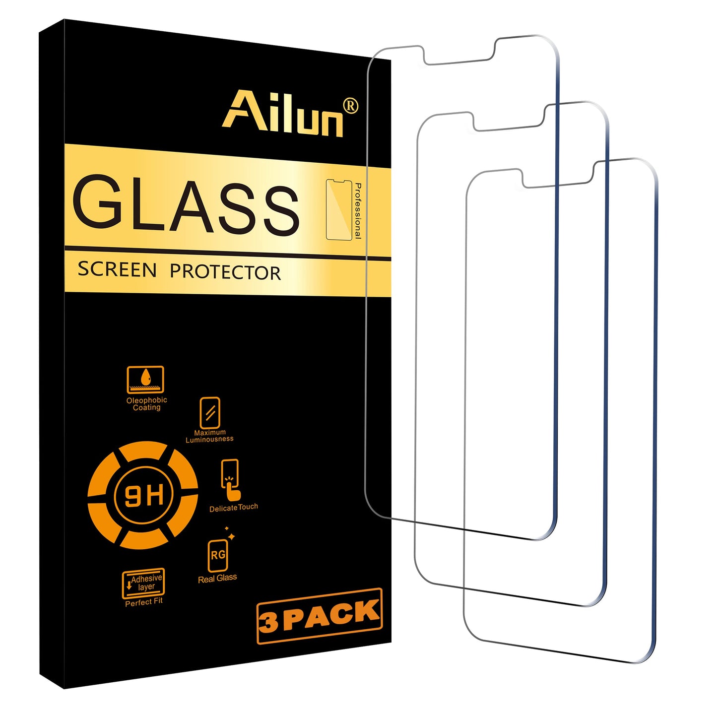 Ailun 3 Pack Screen Protector for iPhone 17 Pro Max [6.9 inch] with Installation Frame, Tempered Glass, Sensor Protection, Dynamic Island Compatible, Case Friendly