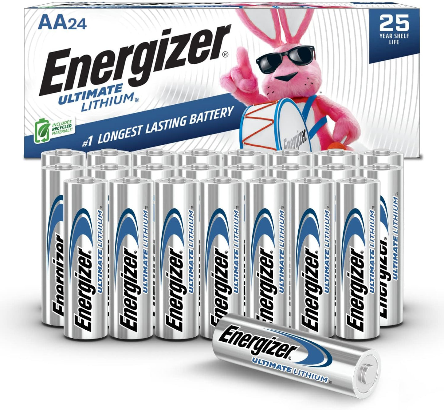 Energizer Ultimate Lithium AA Batteries Pack, 1.5V AA Batteries, 24 Count