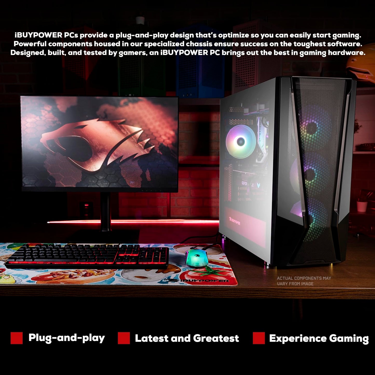 iBUYPOWER Y40 PRO Black Gaming PC Desktop Computer AMD Ryzen 9 7900X CPU, NVIDIA GeForce RTX 5070Ti 16GB GPU, 32GB DDR5 RGB 5200MHz RAM, 2TB NVMe SSD, Windows 11 Home, Keyboard, Mouse - Y40BA9N57T01
