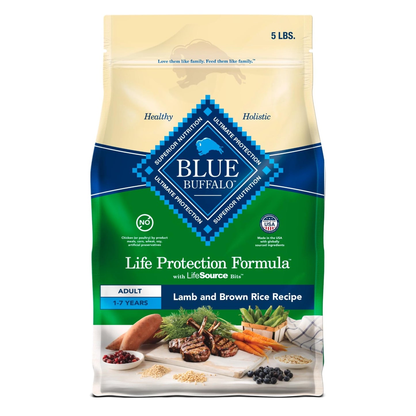 Blue Buffalo Life Protection Formula Natural Adult Small Breed Dry Dog Food, Chicken and Brown Rice 5-lb Trial Size Bag