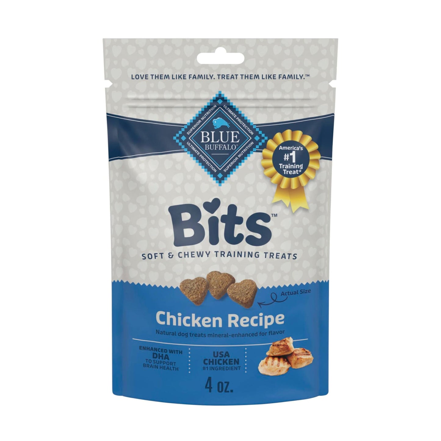 Blue Buffalo Bits Soft Dog Treats for Training, Made With Natural Ingredients & Enhanced with DHA, Chicken Recipe, 19-oz Bag