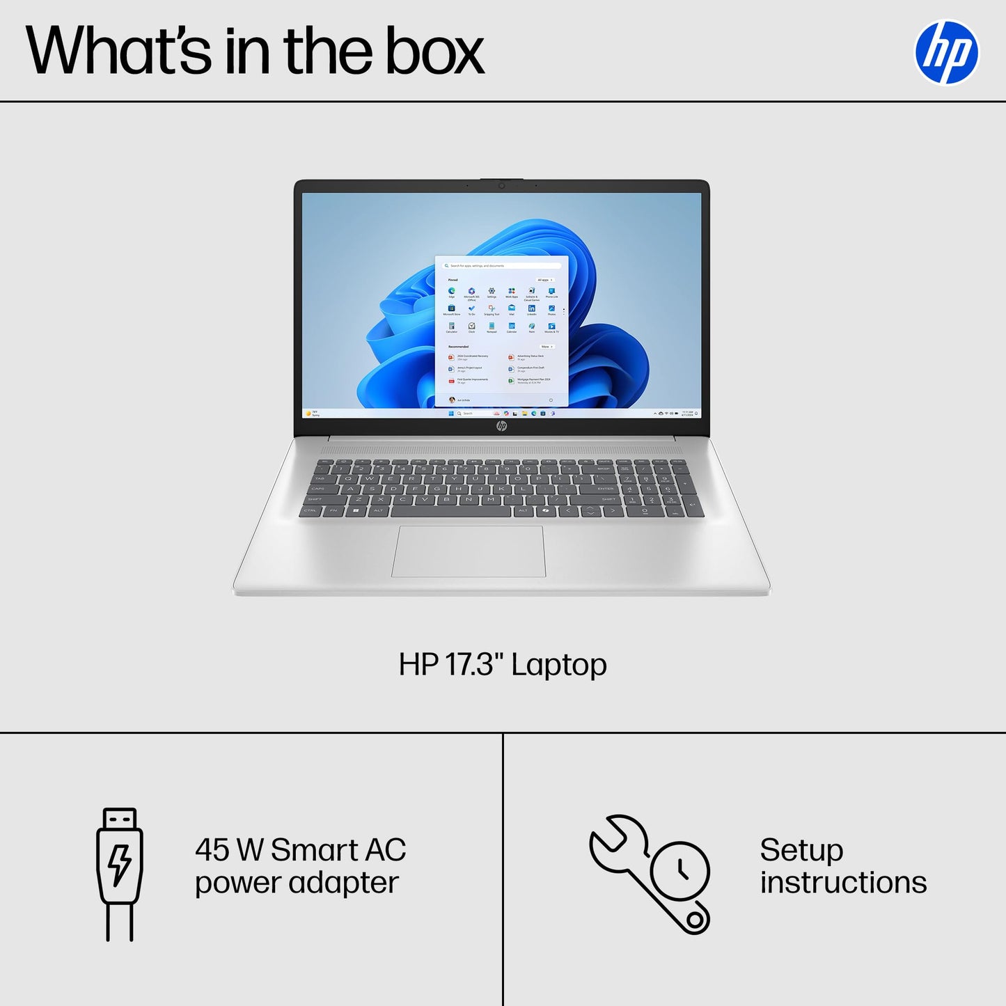 HP 17.3 inch Laptop, FHD Display, Intel Core i5-1334U, 16 GB RAM, 512 GB SSD, Intel Iris Xe Graphics, Windows 11 Home, Natural Silver, 17-cn3399nr
