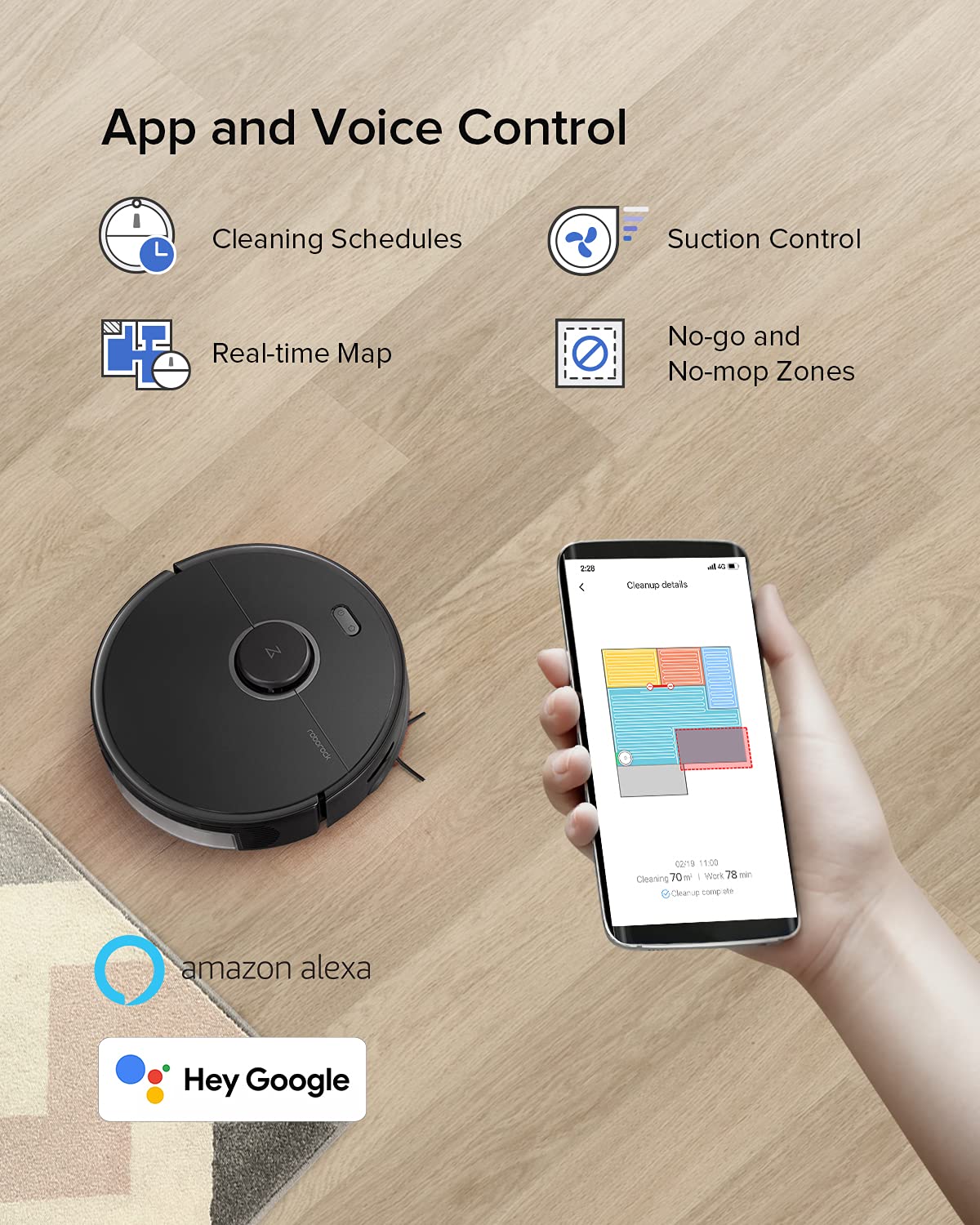 roborock Q7 M5+ Robot Vacuum and Mop, Upgraded from Q5 Max+, Up to 7-9 Weeks Self-Empty, 10000Pa Suction, Dual Anti-Tangle System for Pet Hair & Carpet, PreciSense LiDAR Navigation, App Control, Black