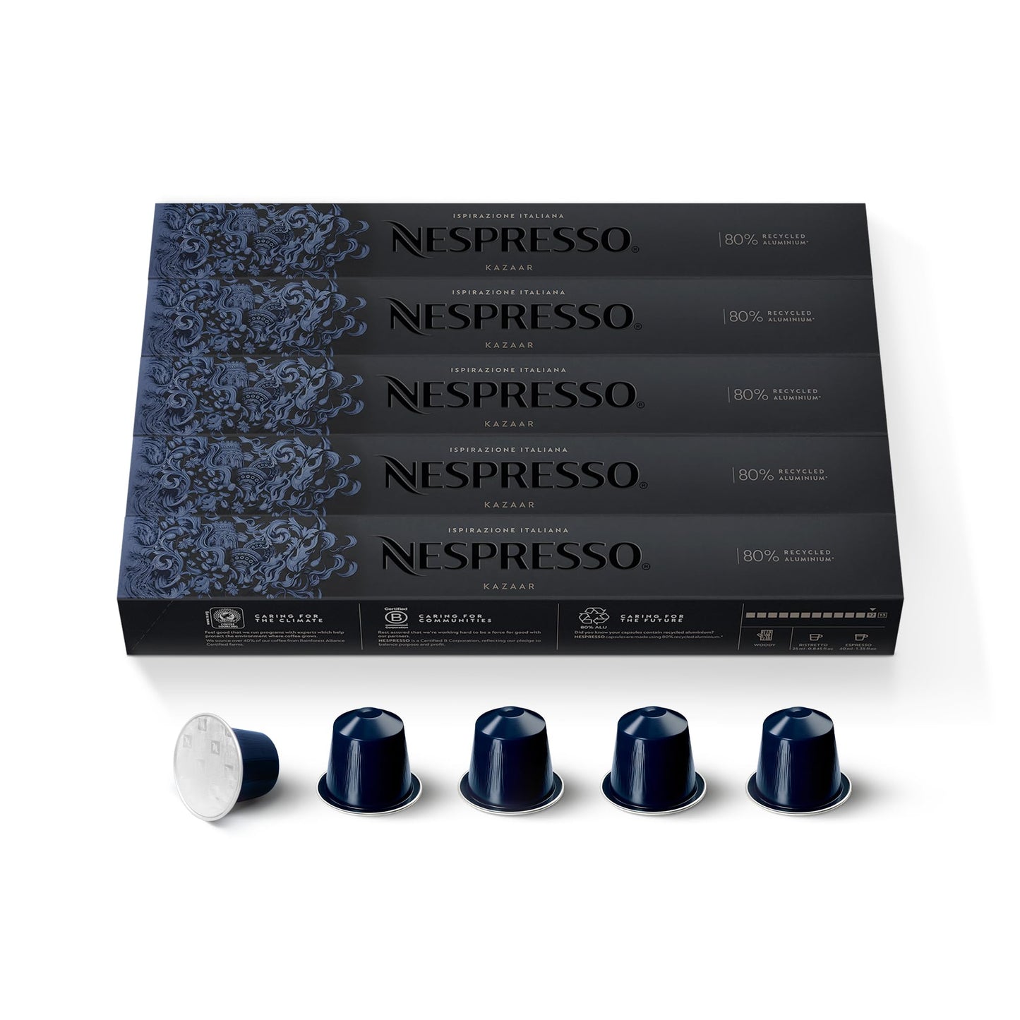 Nespresso Capsules Original Line, Ispirazione Variety Pack, Medium & Dark Roast Espresso Coffee, 50 Count Coffee Pods