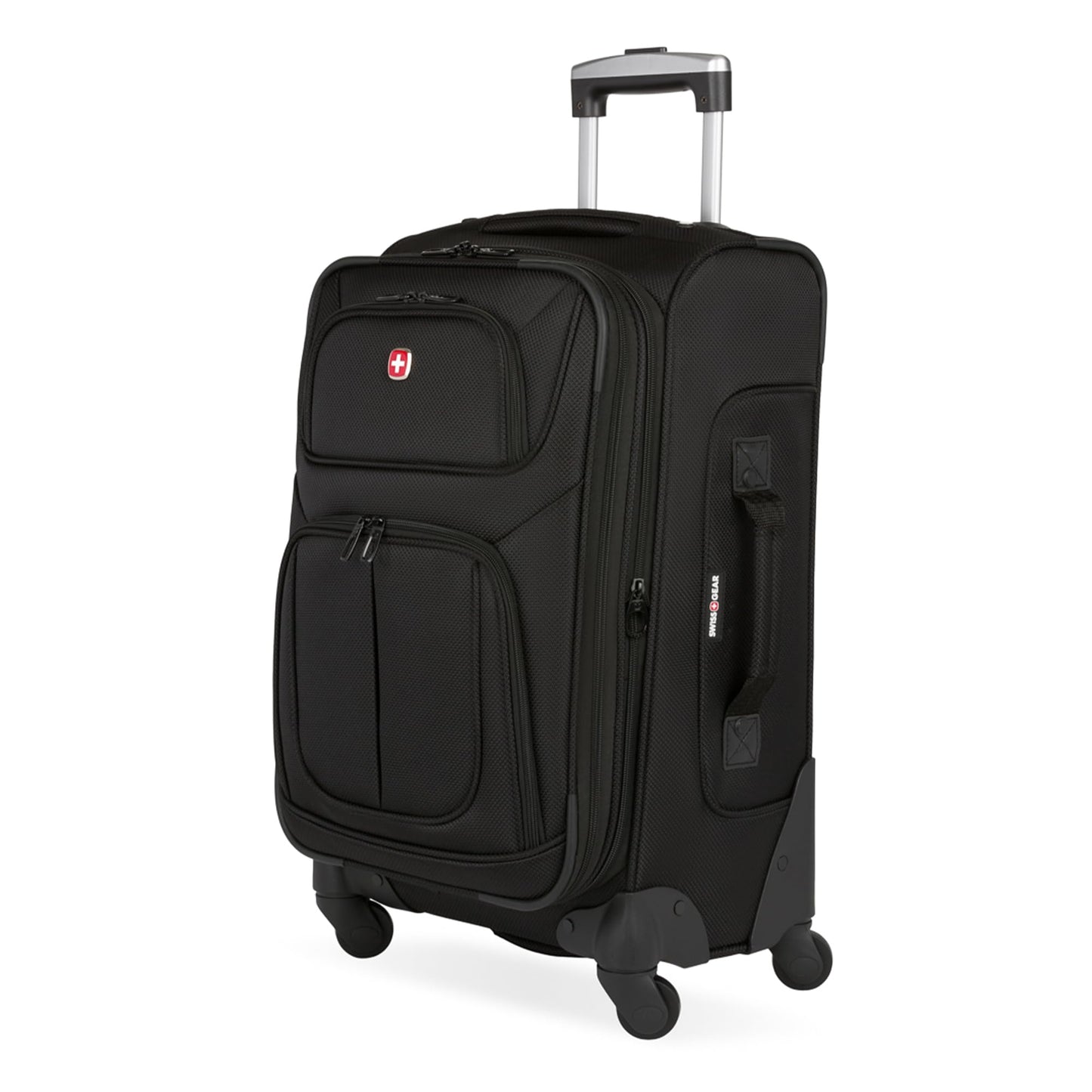 SwissGear Sion Softside Expandable Luggage – Medium Checked Suitcase with 360 Degree Wheels & Retractable Handle – 25 Inch, Perfect for 1-7 Night Trips – Blue