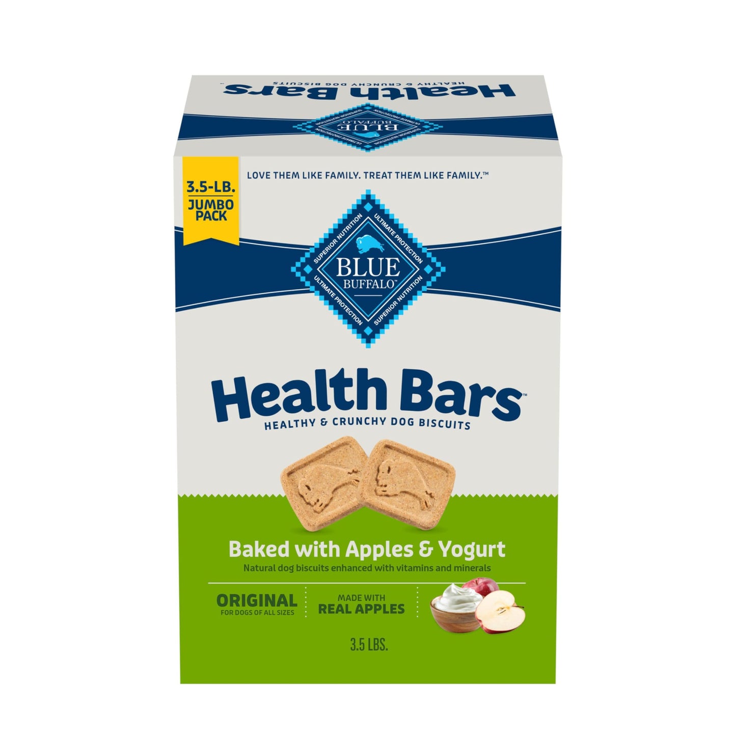 Blue Buffalo Health Bars Crunchy Dog Biscuits, Oven-Baked With Natural Ingredients, Pumpkin & Cinnamon, 16-oz Bag