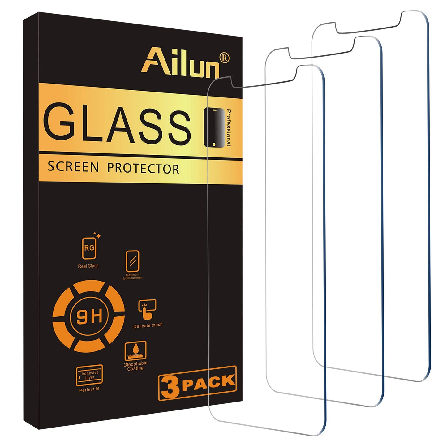 Ailun 3 Pack Screen Protector for iPhone 17 Pro Max [6.9 inch] with Installation Frame, Tempered Glass, Sensor Protection, Dynamic Island Compatible, Case Friendly